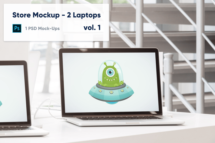 Laptops Mockup in the Store - Vol. 1