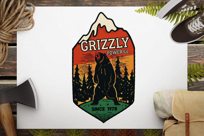 Wild Animal Retro Logo / Camping Bear Badge
