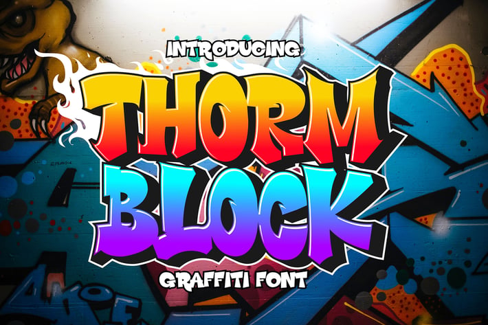 Thorm Block - Graffiti Font