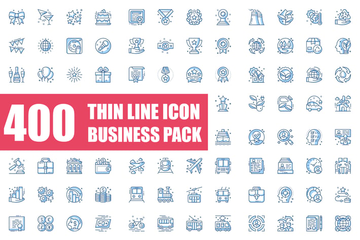 Thin Line Icons Business Pack