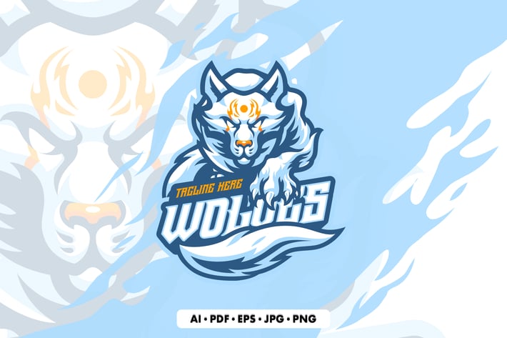 Wolves 1 Mascot Logo template