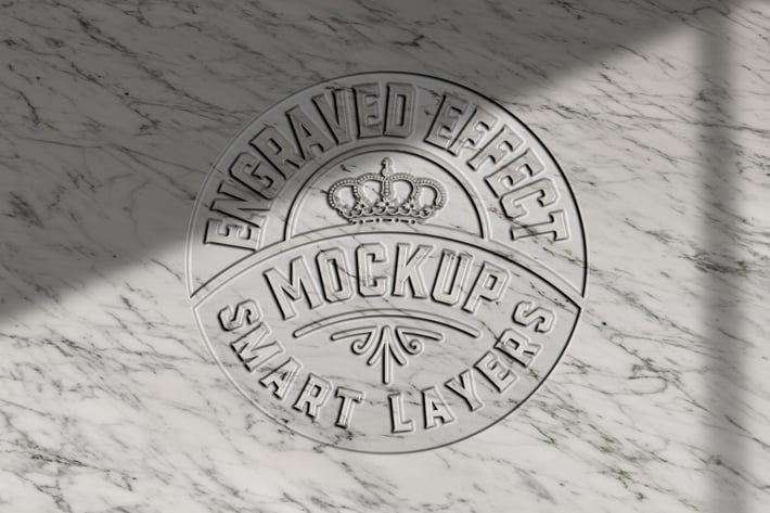 Wall Embossed Stone Mockup