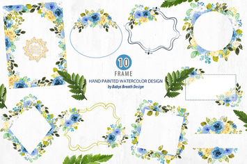 Blue floral frames
