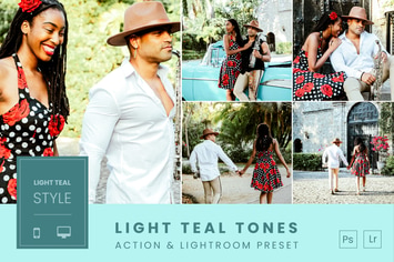 Light Teal Tones Action & Lightroom Preset