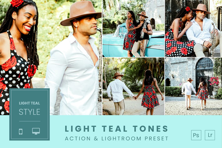 Light Teal Tones Action & Lightroom Preset