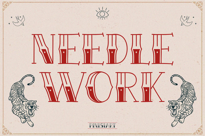 Tattoo Font - Needlework 