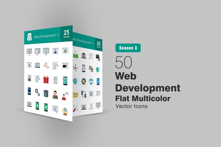 50 Web Development Flat Icons