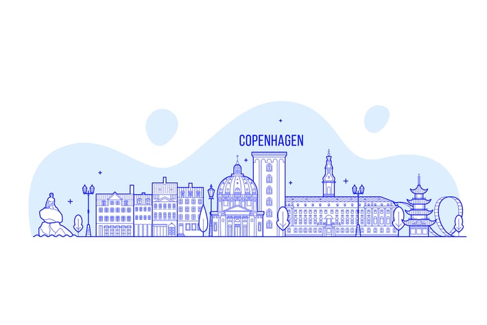Copenhagen skyline, Denmark