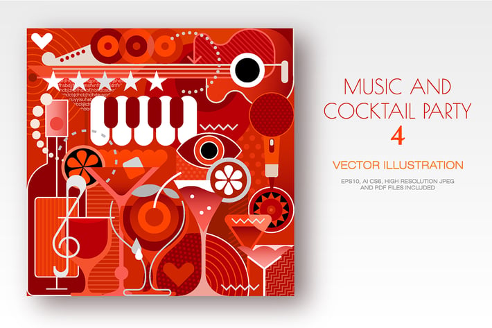 Music Festival and Cocktail Party vector artwork