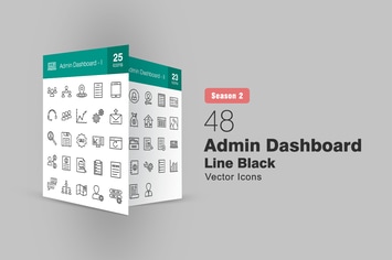 48 Admin Dashboard Line Icons Season II