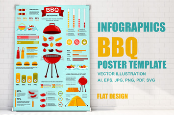 Bbq Party Infographics Poster Template