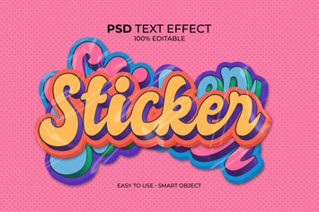 Sticker Retro Style Text Effect