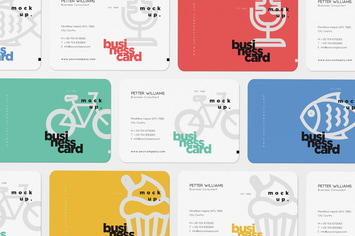 Round Corner Visiting Card Mockups