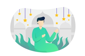 Eid Mubarak Flat Illustration