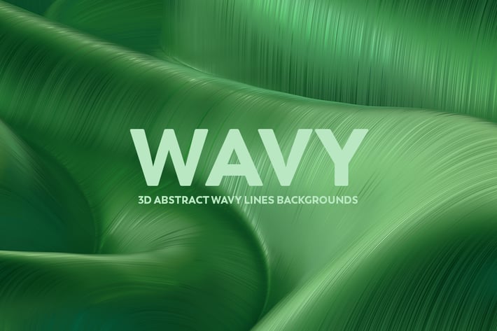 Abstract 3D Wavy Backgrounds - Green Color