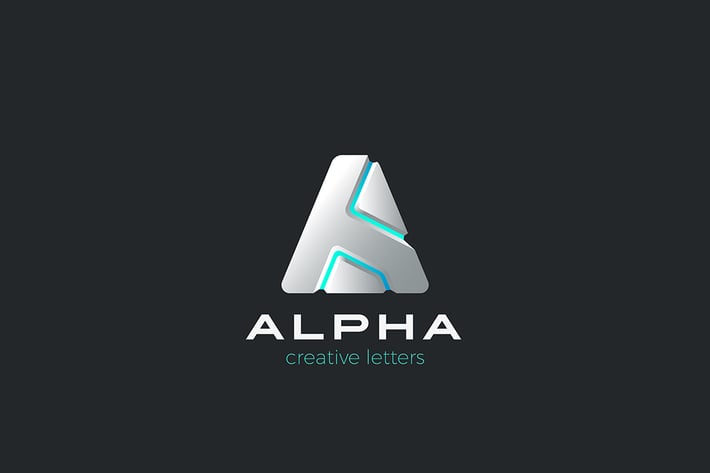 Letter A Logo design 3D Technology Future style