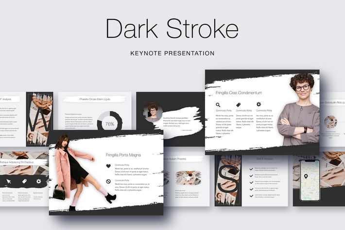Dark Stroke Keynote Template