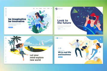 Web design templates of virtual reality