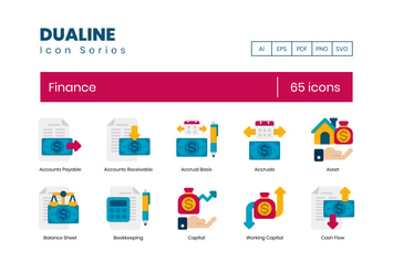 65 Finance Flat Icons