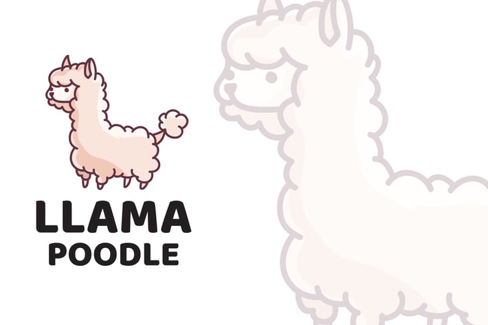 Llama Poodle Cute Logo Template