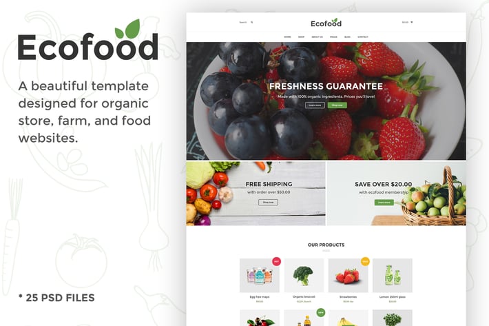 Ecofood - Organic & Farm PSD Template