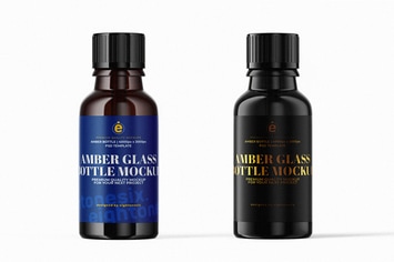 Medical Amber Glass Mock-Up Template