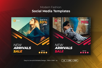 Fashion sale Instagram post banner template