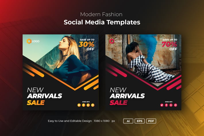 Fashion sale Instagram post banner template
