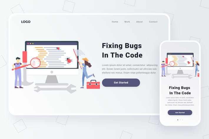 Fixing Bugs in The Code Illustration