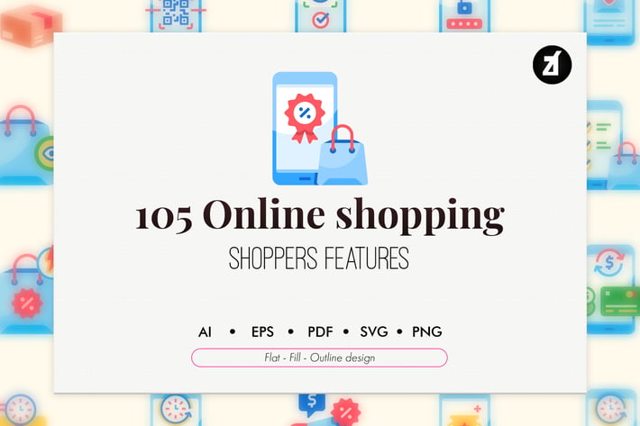 105 Online shopping icon pack
