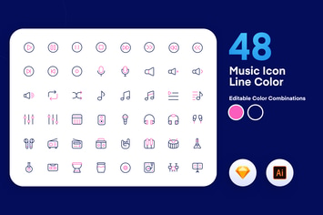 Music Icon Line Color 