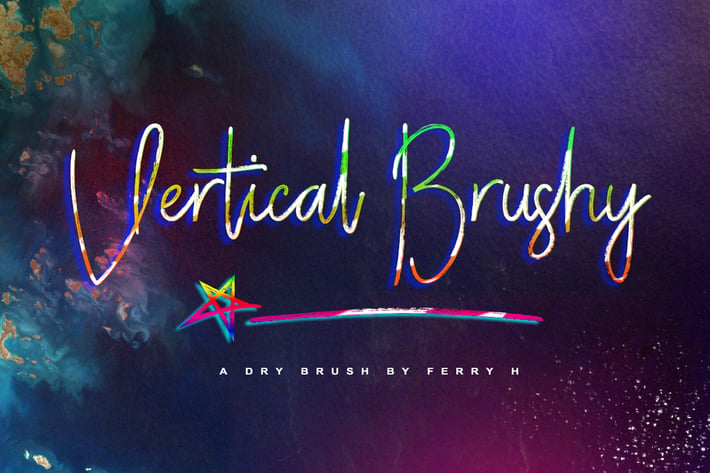 Vertical Brushy - Dry Brush Typeface