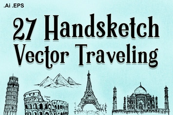 27 Handskecth vector traveling