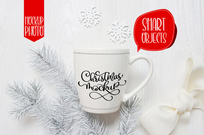 Christmas mug and letter mock ups