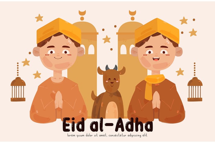 People Celebrating Eid Al-Adha Illustration (2)
