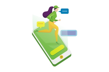 Healthy Girl on App Illustration