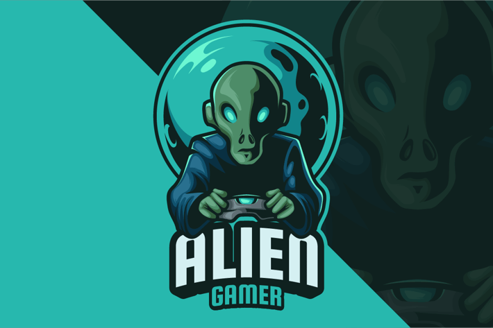 Alien Gamer Mascot Logo