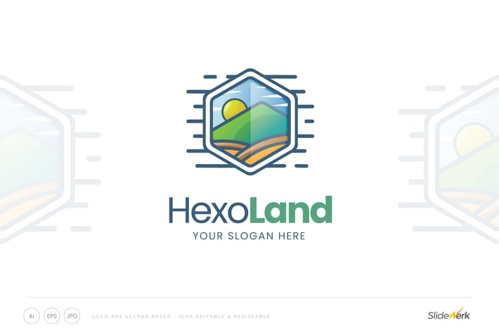 Panorama Land and Mountain Logo Template