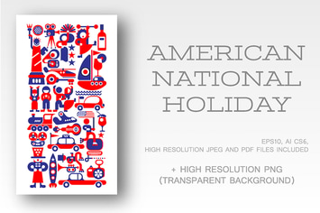American National Holiday vector illustration