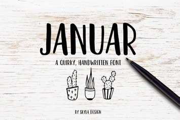 Quirky handwritten font, Januar