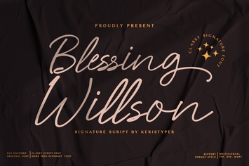 Blessing Willson Signature Script Font