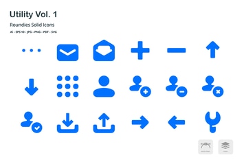 Utility Roundies Solid Glyph Icons