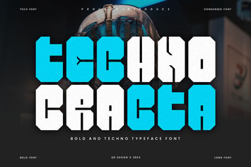 Techno Cracta - Block & Futuristic Font