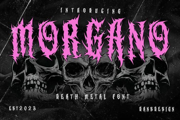 MORGANO Modern Blackletter Metal Horror Font 