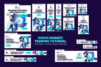 Stock Market Trading Tutorial Banners Ad