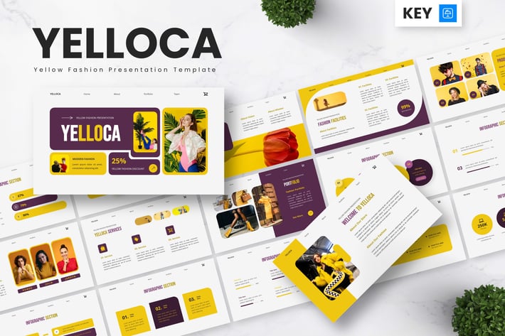 Yelloca - Yellow Fashion Keynote Templates