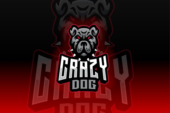 Crazy Dog Sport and Esport Logo Template