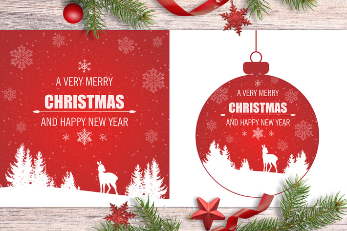 Red Christmas Backgrounds with Deer