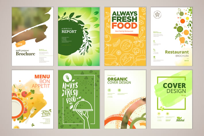 Set of restaurant brochure and menu templates