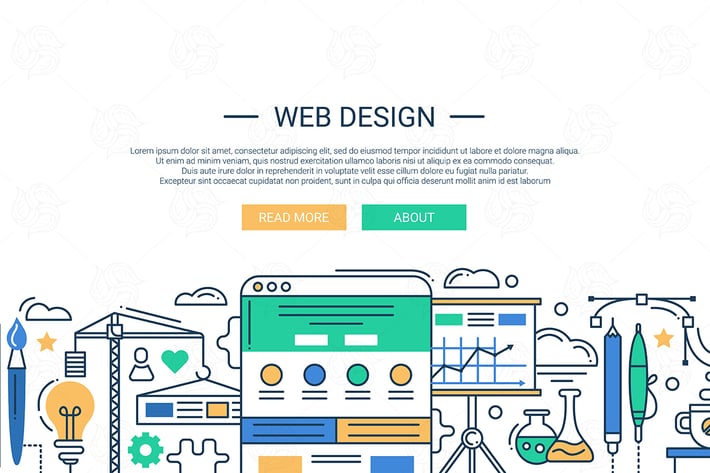 Illustration of modern flat design composition